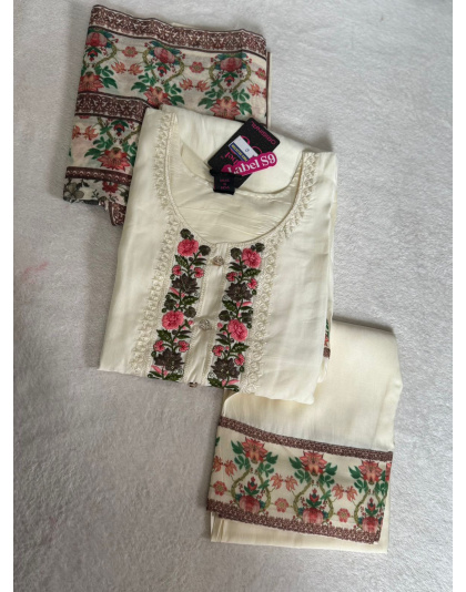 Muslin Silk Kurta Set (White)